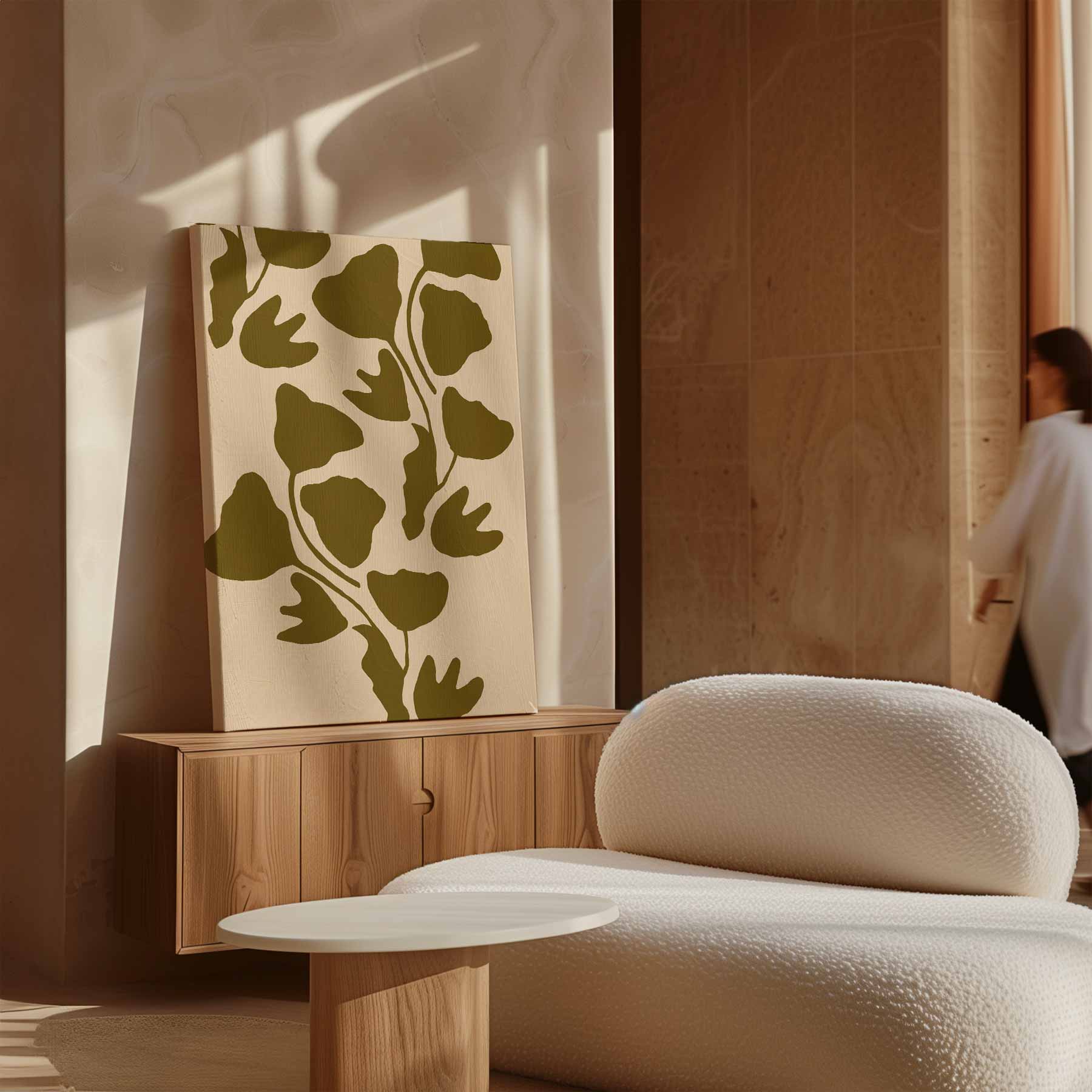 Ginkgo Groen: Natuurlijke Elegantie Kunstwerk-canvas-dibond-plexiglas-wanddecoratie-WallArtistic