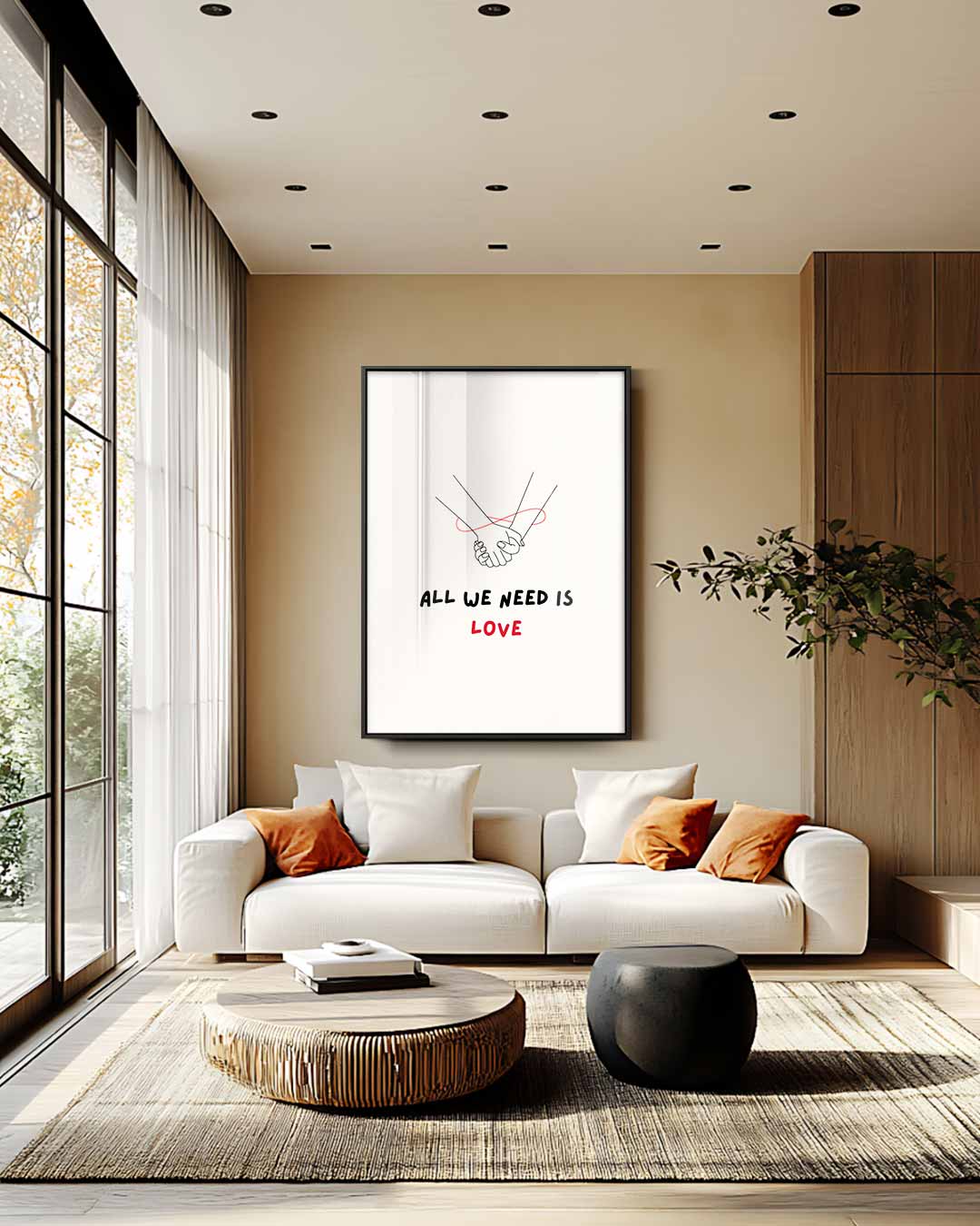Hand in Hand Liefde Poster Kunstwerk-canvas-dibond-plexiglas-wanddecoratie-WallArtistic