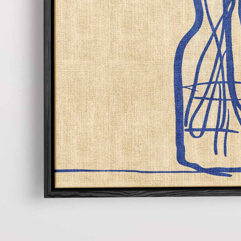 Blauwe Bloemen in Flessen Schilderij Kunstwerk-canvas-dibond-plexiglas-wanddecoratie-WallArtistic