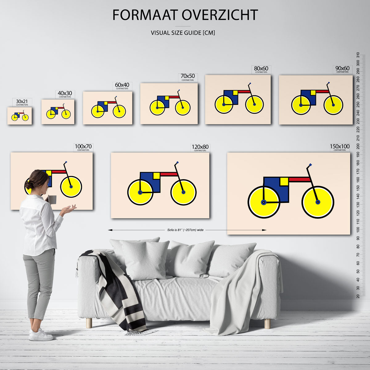 Fiets en kleurvlakken Poster