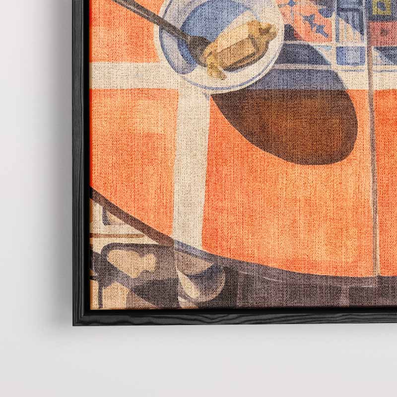 Kleurrijk Ontbijt op een Zonnige Tafel Kunstwerk-canvas-dibond-plexiglas-wanddecoratie-WallArtistic