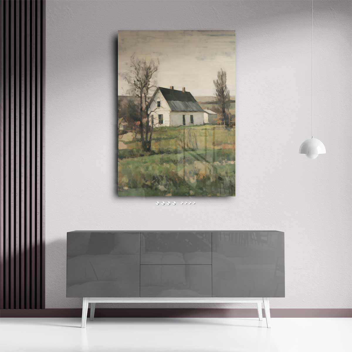 Rustiek Dorpstafereel Kunstwerk-canvas-dibond-plexiglas-wanddecoratie-WallArtistic