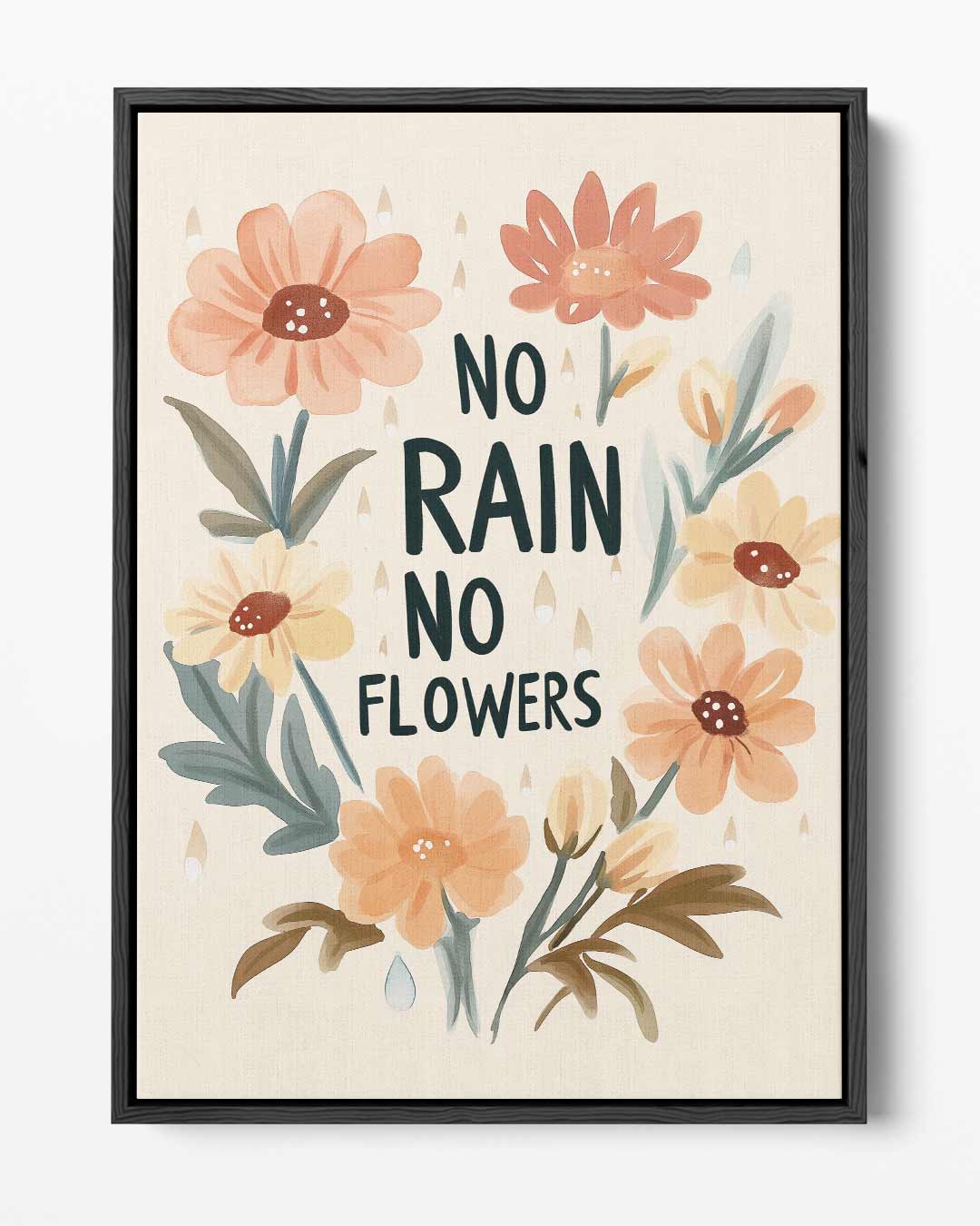 Bloemenregen Inspiratieposter Kunstwerk-canvas-dibond-plexiglas-wanddecoratie-WallArtistic