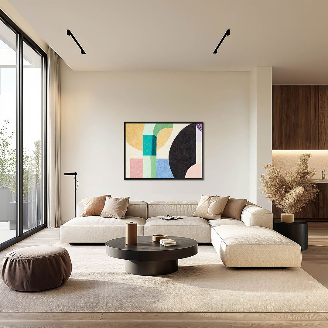 Geometrische kleurencompositie Kunstwerk