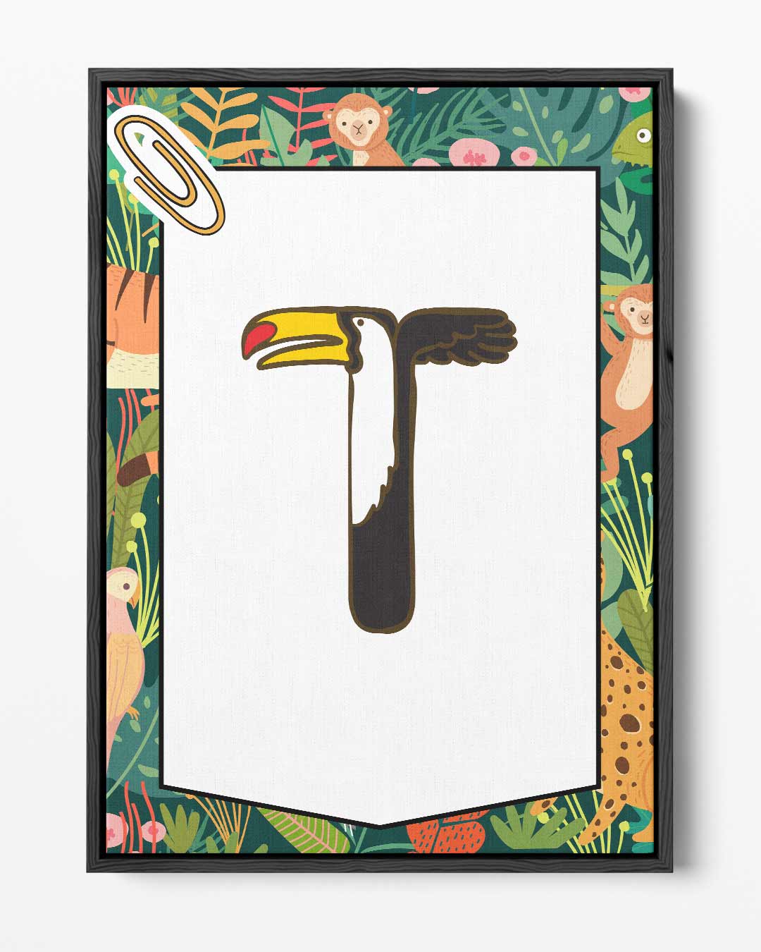 T is voor Toekan Kunstwerk-canvas-dibond-plexiglas-wanddecoratie-WallArtistic