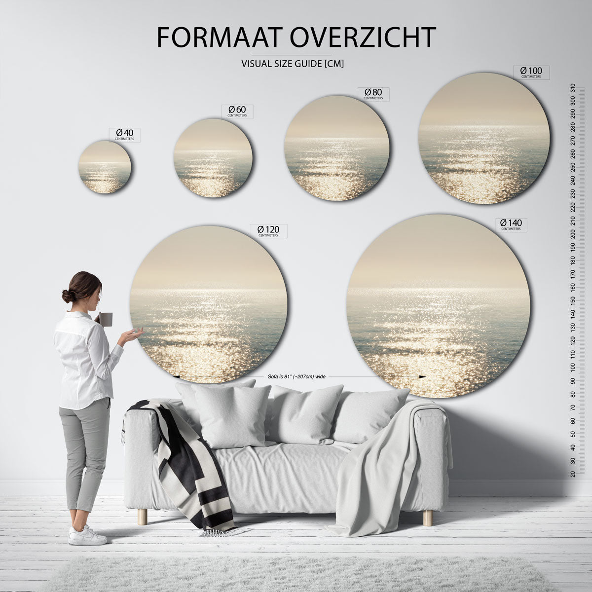 Zonlicht op water Muurcirkel