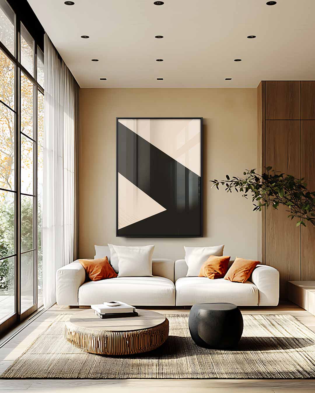 Geometrisch Schaduwspel Kunstwerk-canvas-dibond-plexiglas-wanddecoratie-WallArtistic