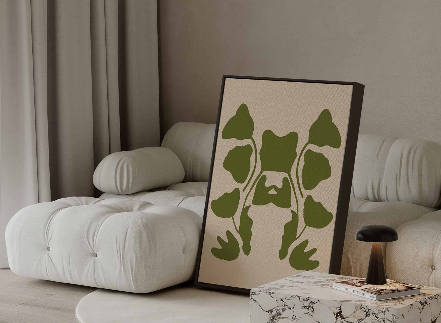 Speelse Symmetrie in Groen Kunstwerk-canvas-dibond-plexiglas-wanddecoratie-WallArtistic