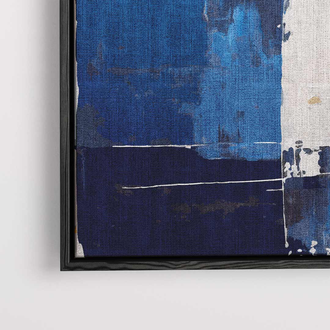 Blauwe Abstracte Harmonie Kunstwerk-canvas-dibond-plexiglas-wanddecoratie-WallArtistic