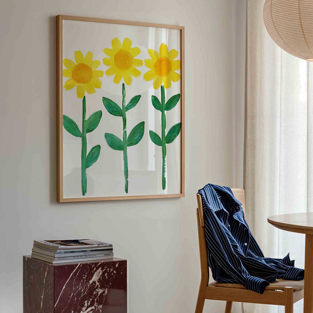 Drie zonnebloemen Poster
