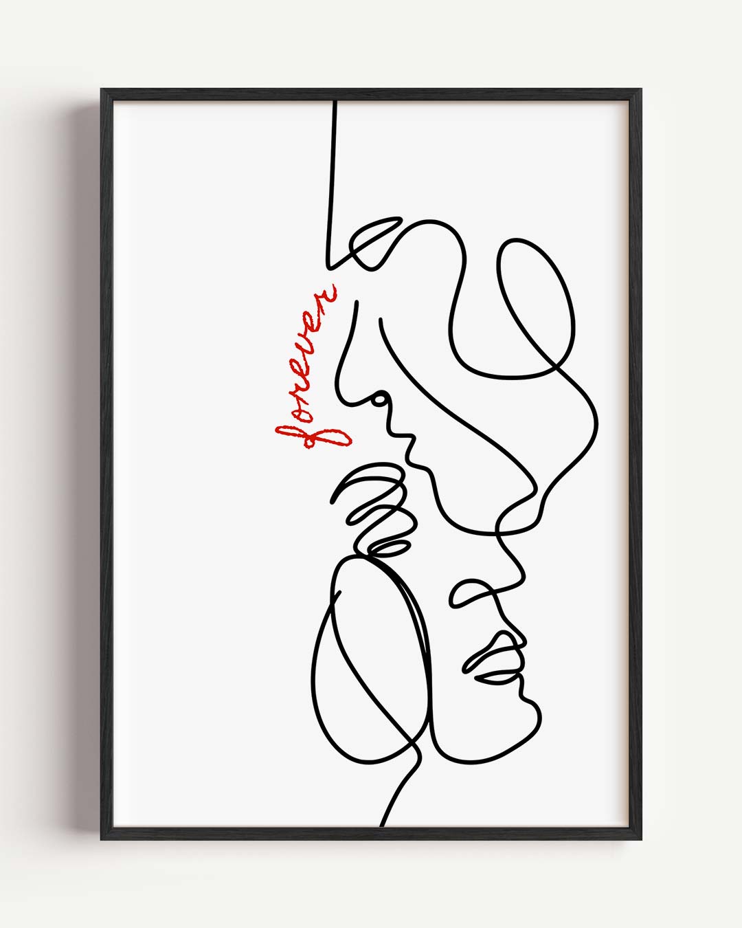 Eindeloze Liefde: Minimalistische Lijntekening Poster