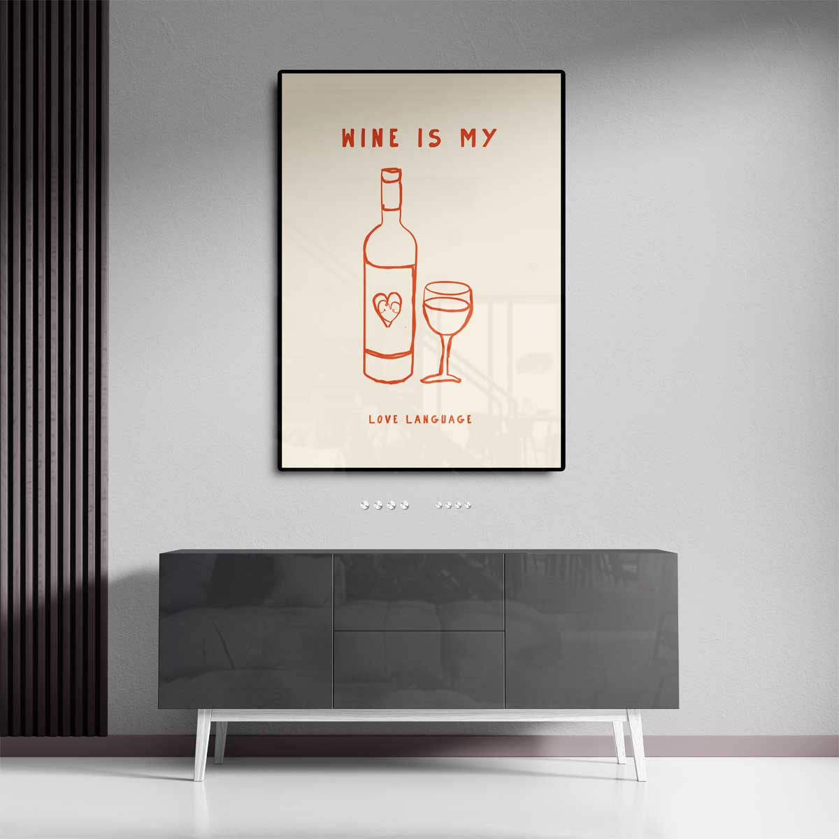 Wine Is My Love Language Kunstwerk-canvas-dibond-plexiglas-wanddecoratie-WallArtistic
