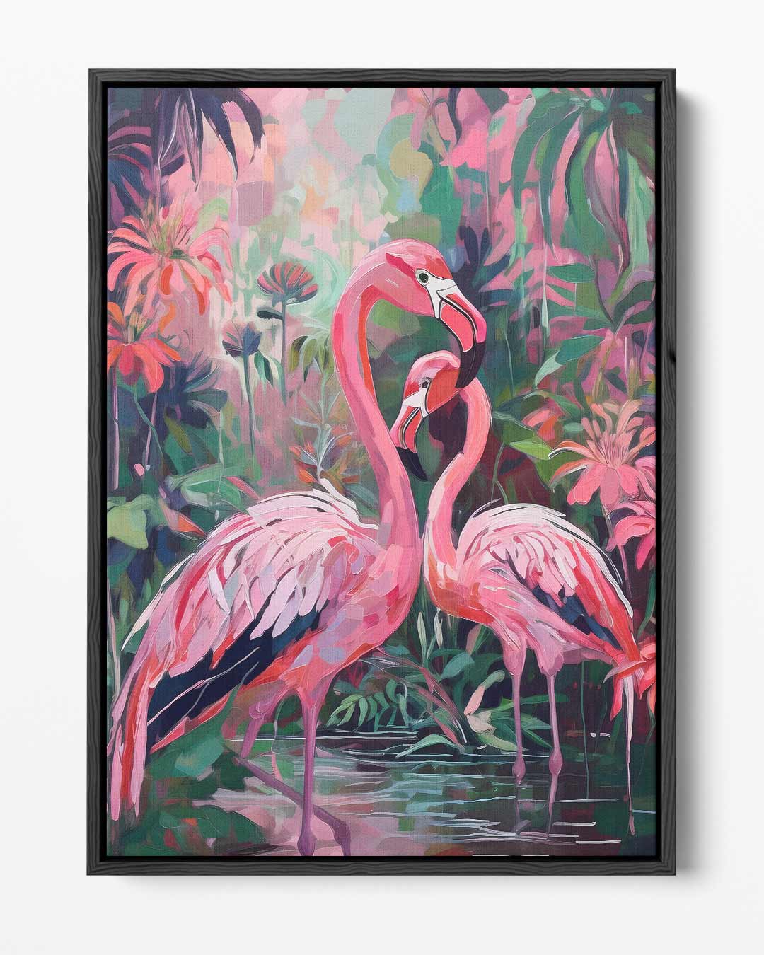 Flamingo Fantasie Kunstwerk-canvas-dibond-plexiglas-wanddecoratie-WallArtistic