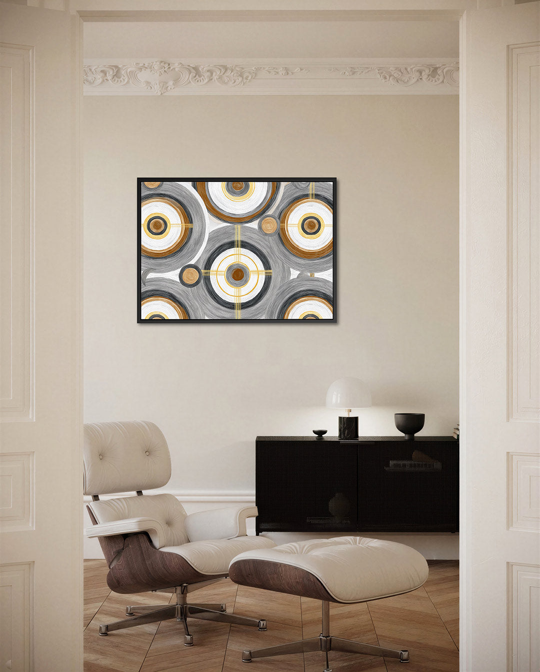 Cirkelpatroon met lijnen Kunstwerk