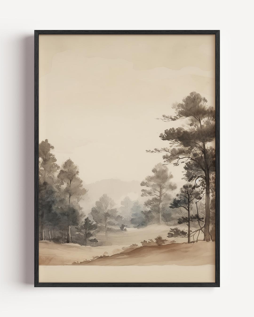Sereen Boslandschap in Waterverf Poster-WallArtistic