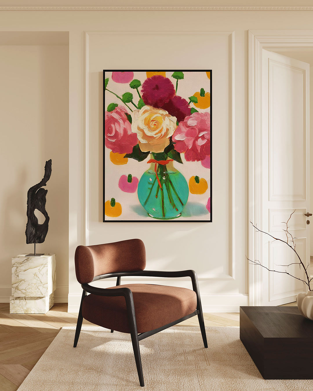 Bloemrijke kleurenexplosie Kunstwerk