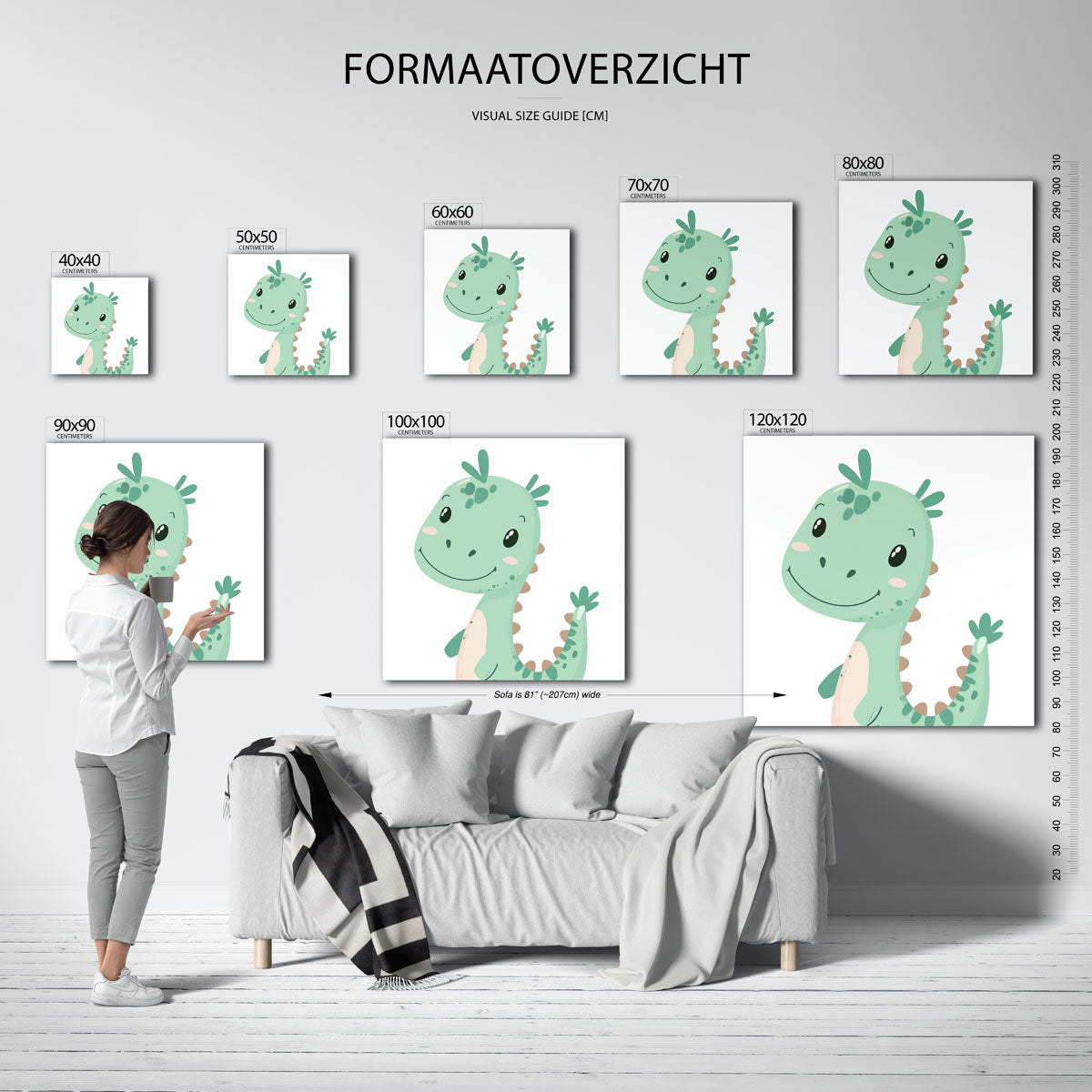 Schattige dinosaurus Poster