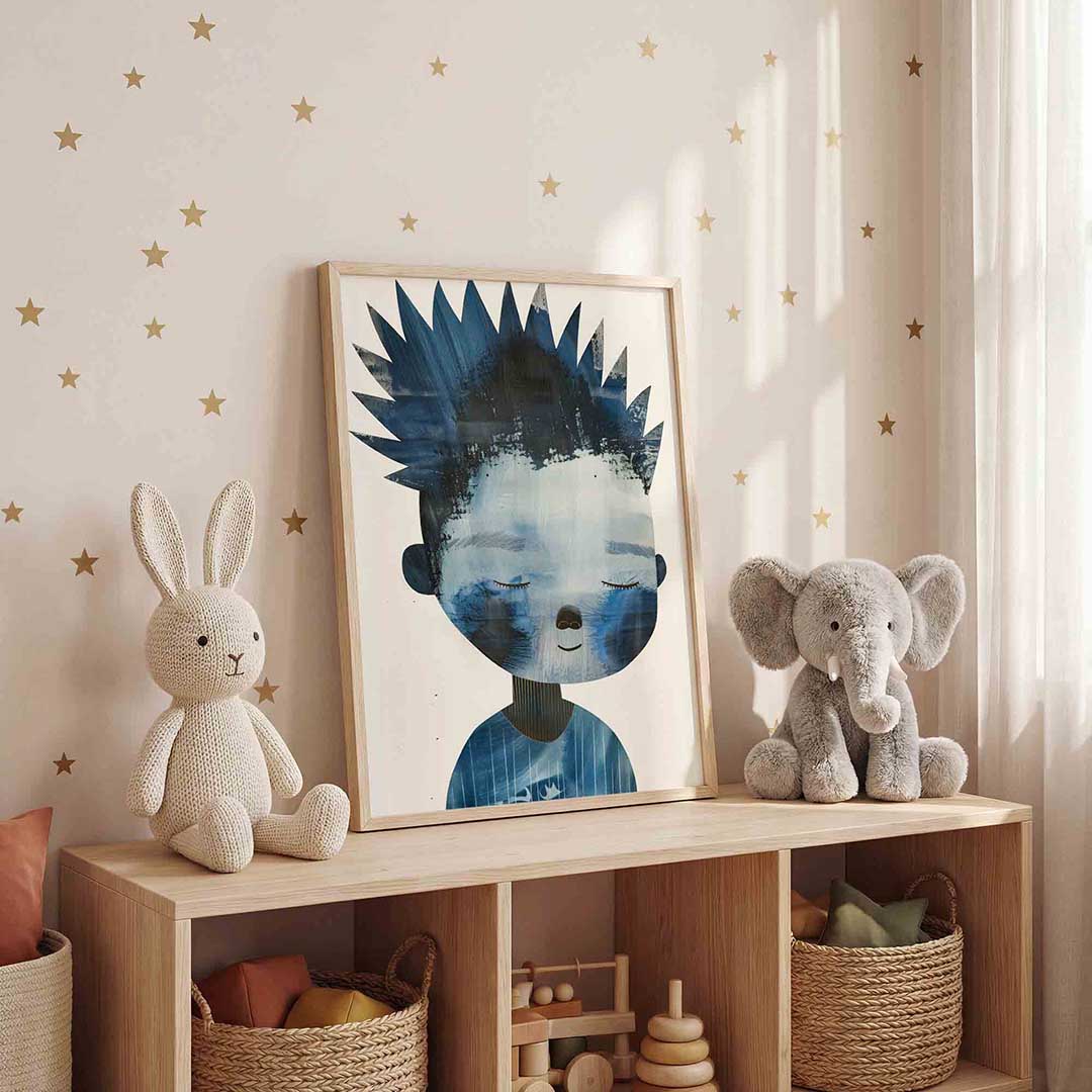 Blauw figuur Poster