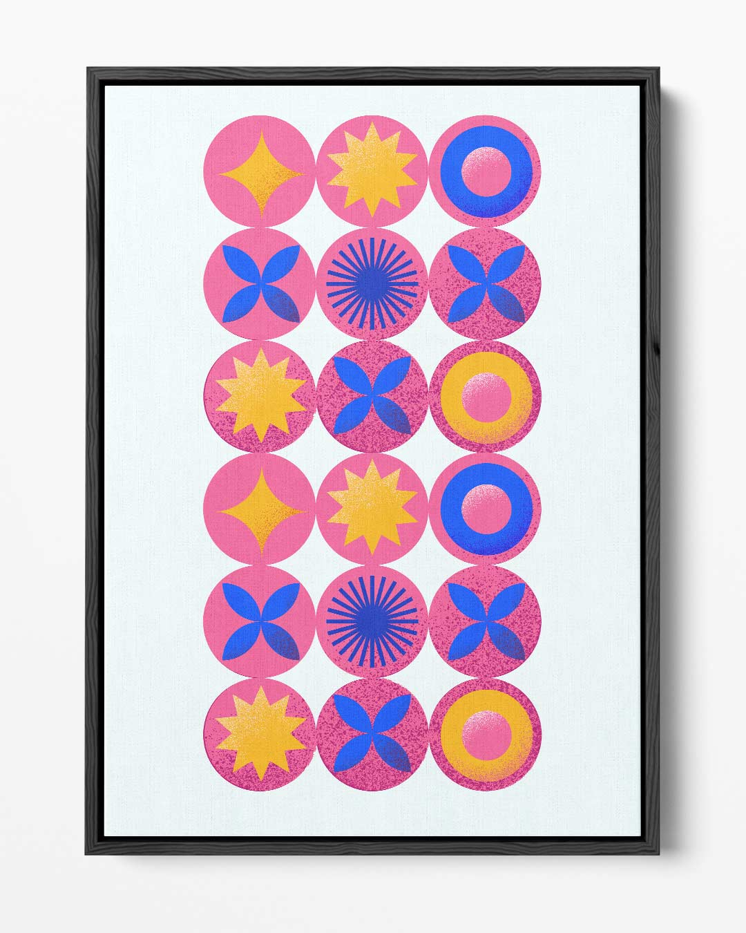 Kleurrijke Retro Cirkelpatronen Kunstwerk-canvas-dibond-plexiglas-wanddecoratie-WallArtistic