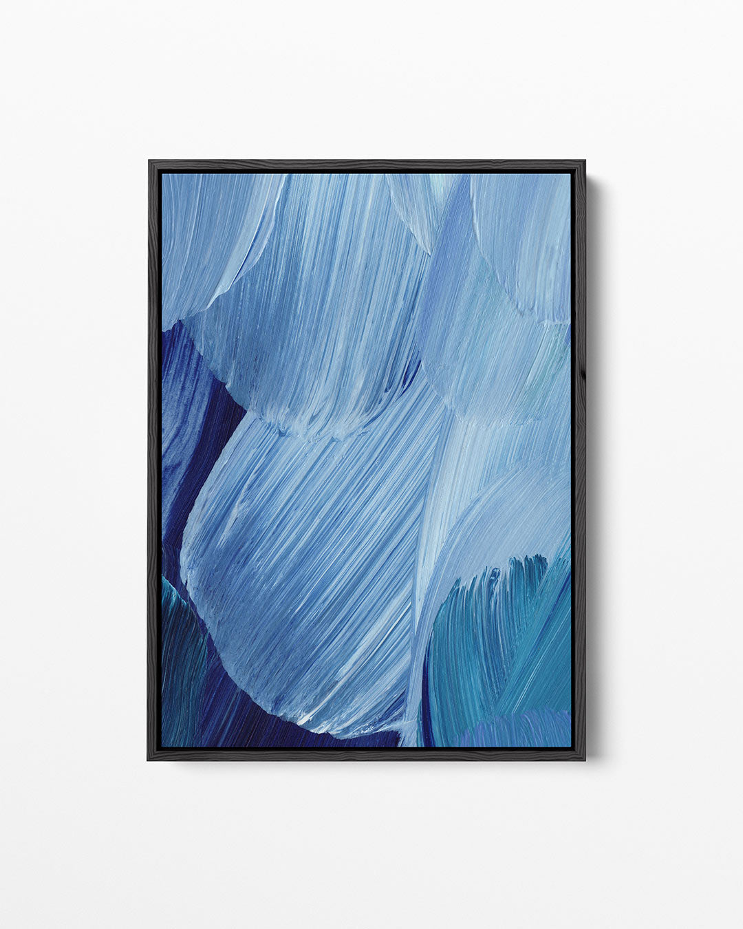 Dynamische blauwe borstels Kunstwerk
