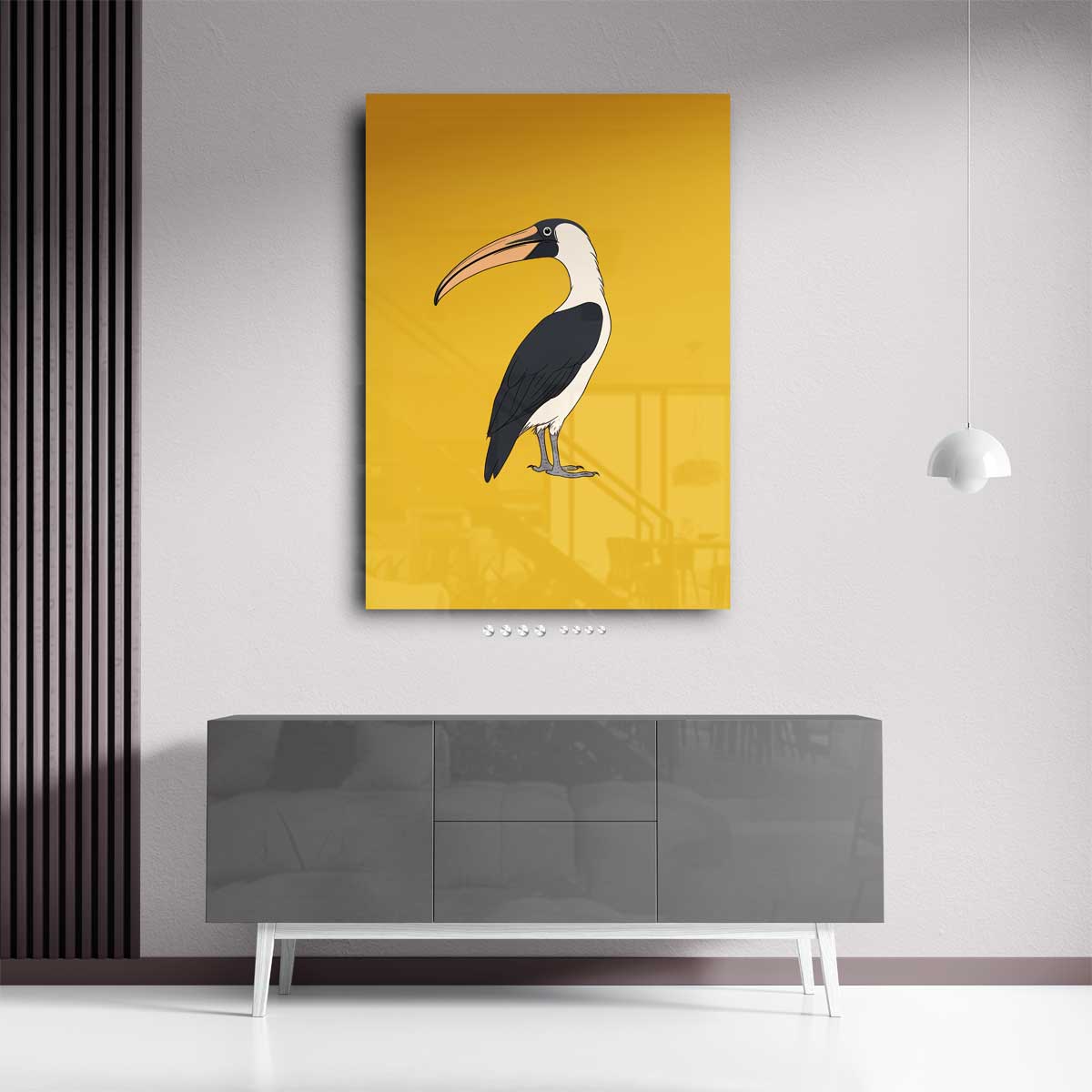 Kleurrijke Toekan Illustratie Kunstwerk-canvas-dibond-plexiglas-wanddecoratie-WallArtistic