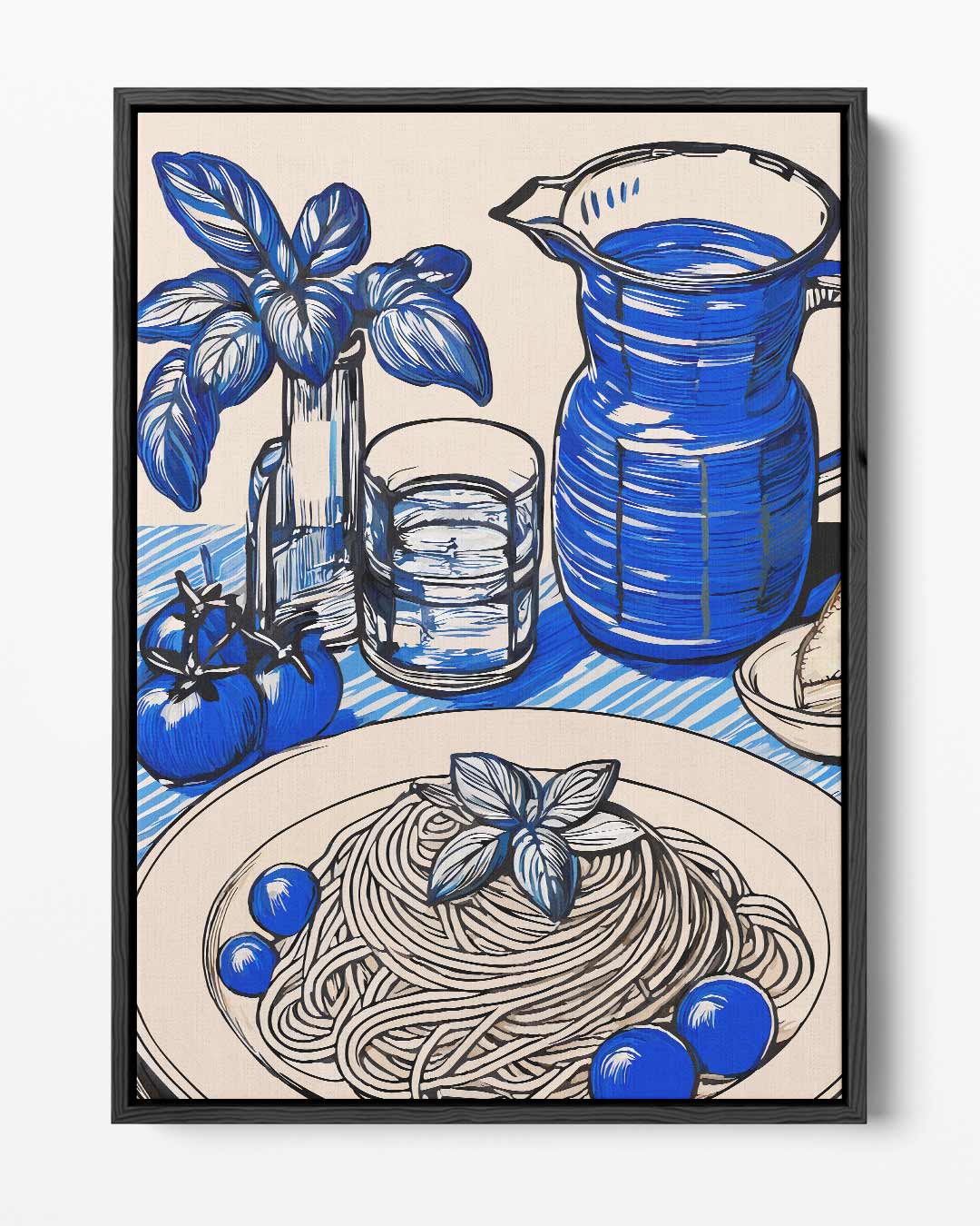 Blauwe Pracht in de Keuken Kunstwerk-canvas-dibond-plexiglas-wanddecoratie-WallArtistic
