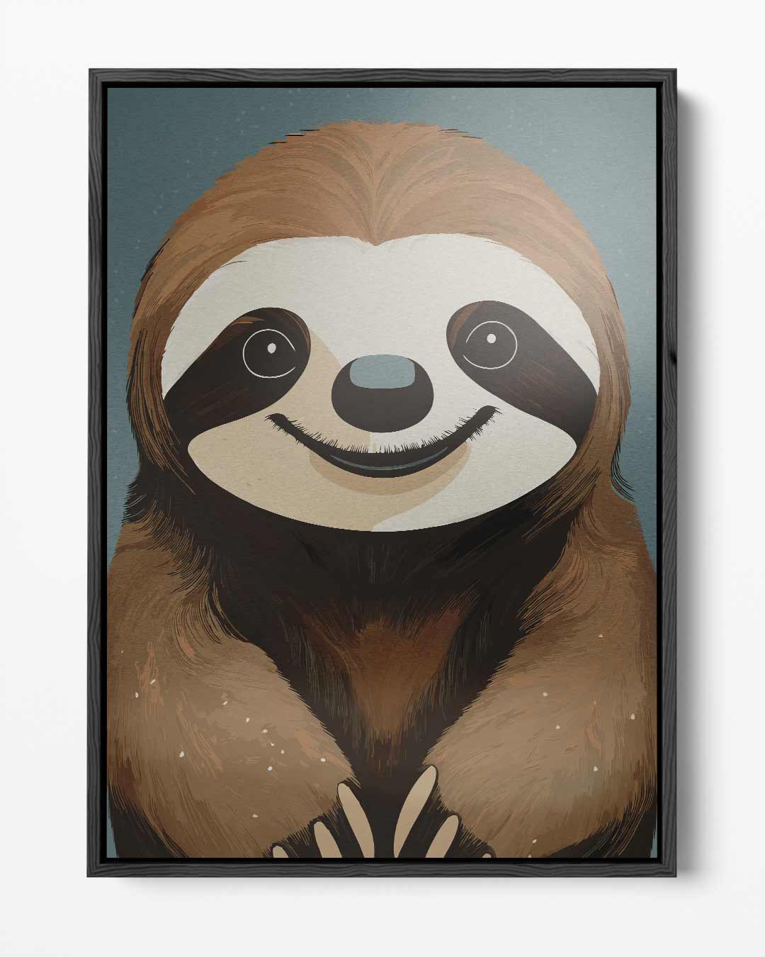 Blije Luiaard Illustratie Kunstwerk-canvas-dibond-plexiglas-wanddecoratie-WallArtistic