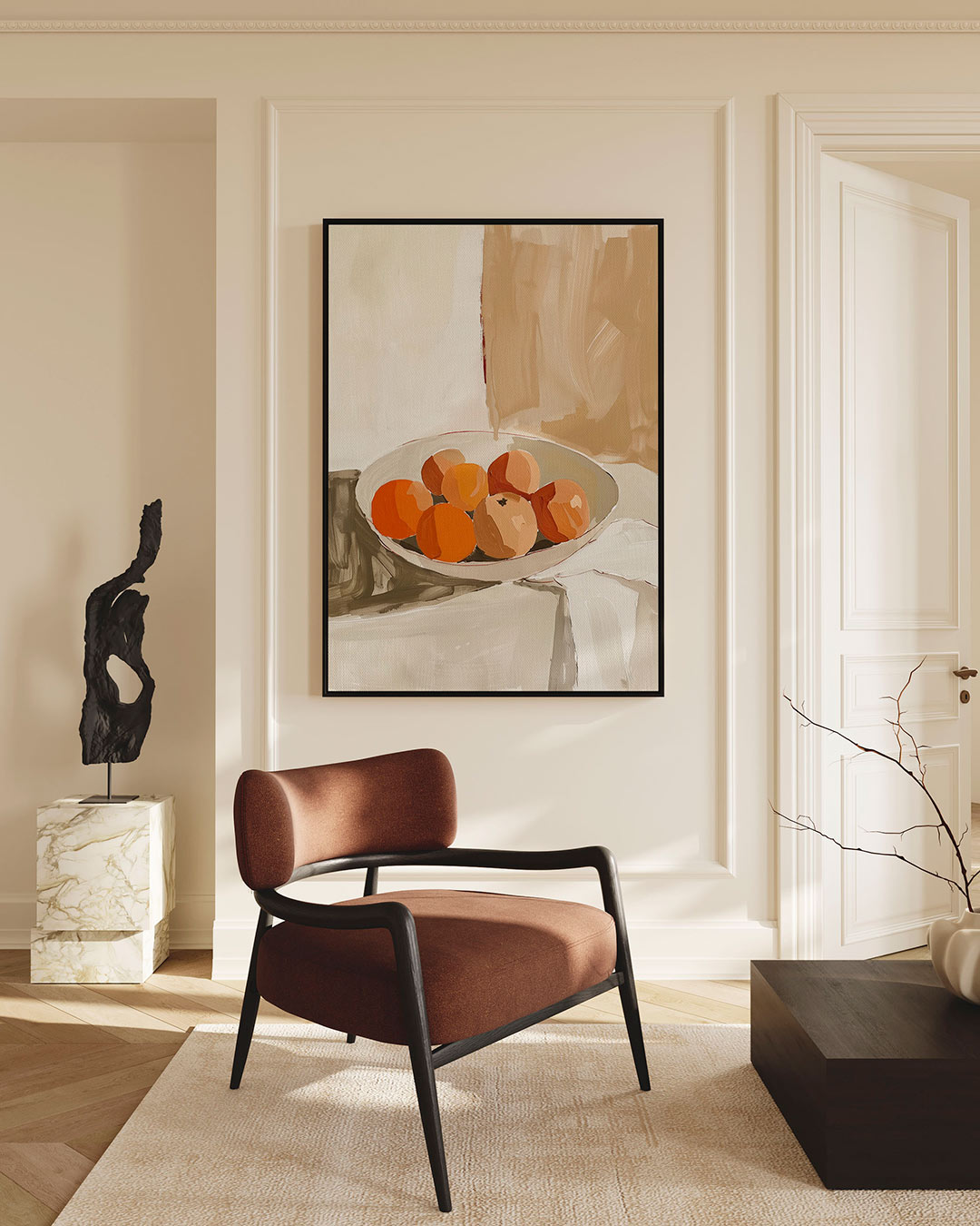 Fruit in schaal Kunstwerk
