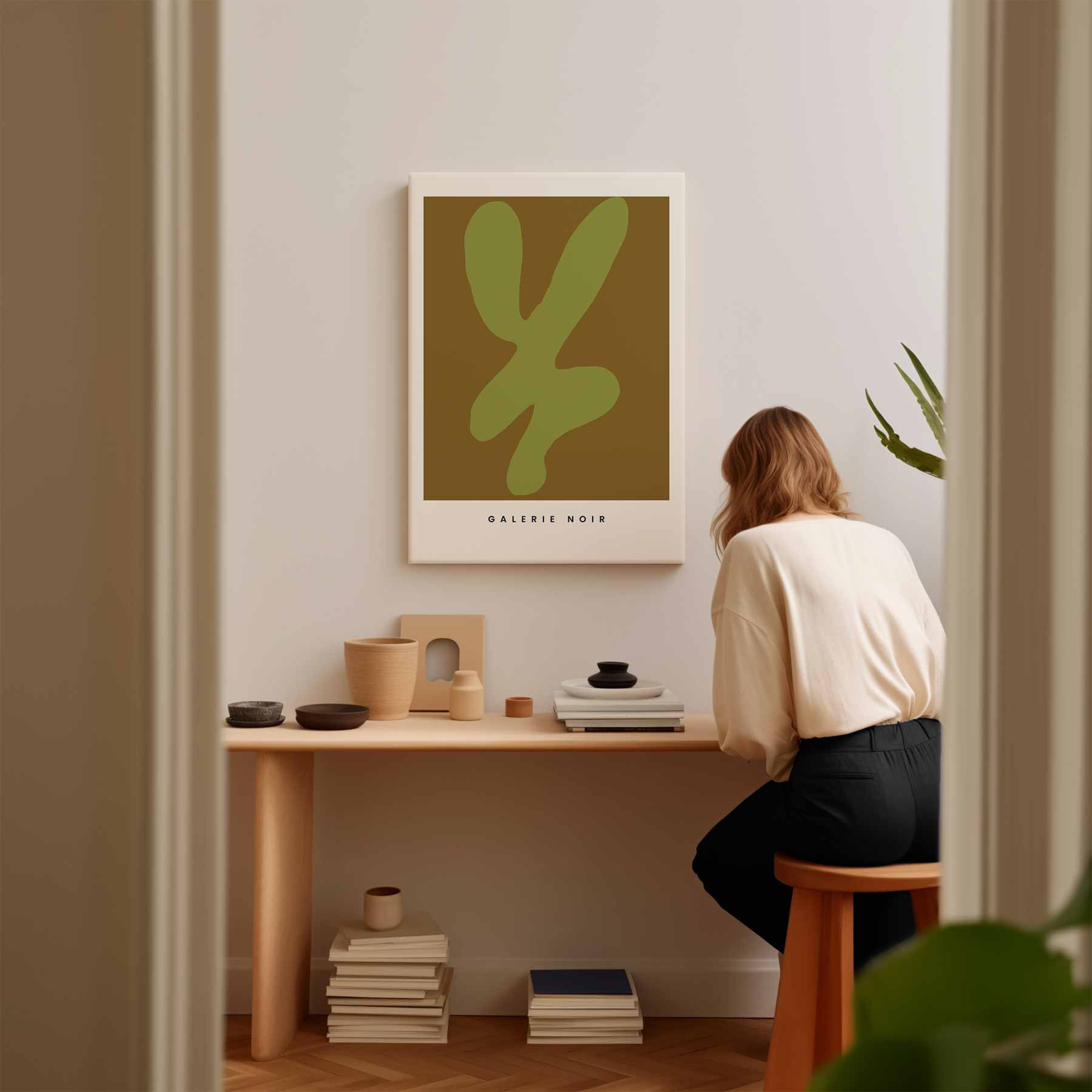 Organische Vormen in Groen Kunstwerk-canvas-dibond-plexiglas-wanddecoratie-WallArtistic