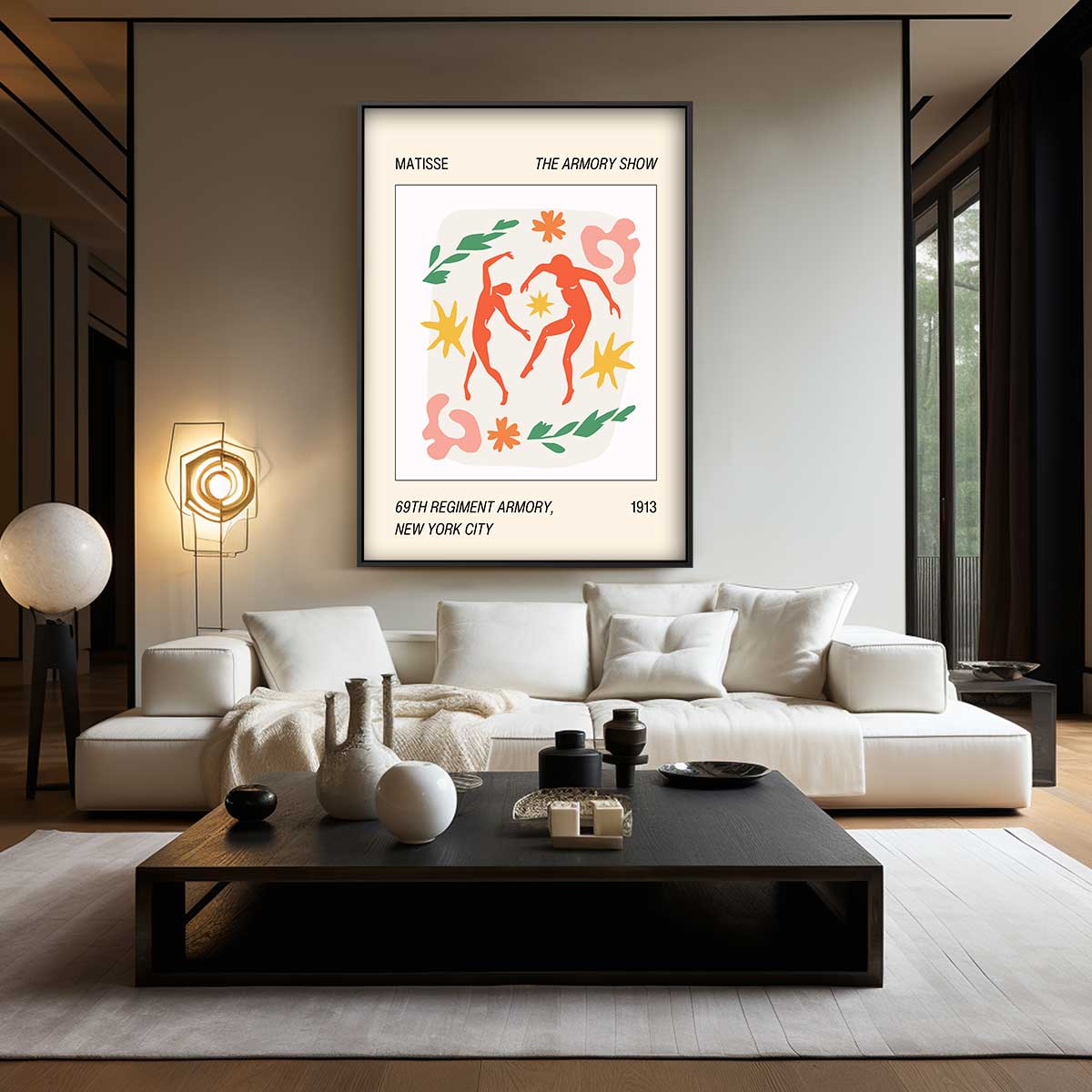 Dansende Figuren Met Bladeren Kunstwerk-canvas-dibond-plexiglas-wanddecoratie-WallArtistic