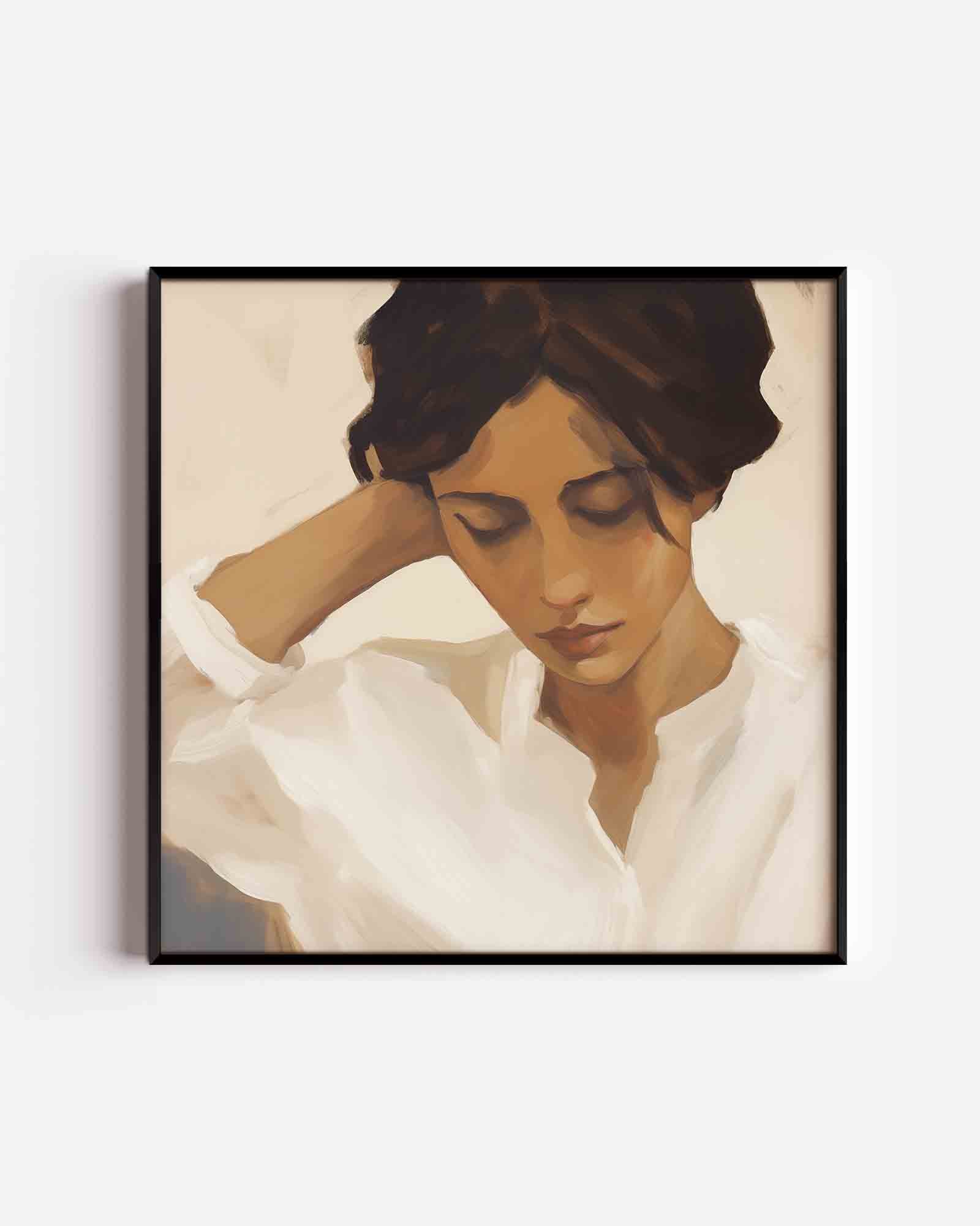 Vrouw met gesloten ogen Poster