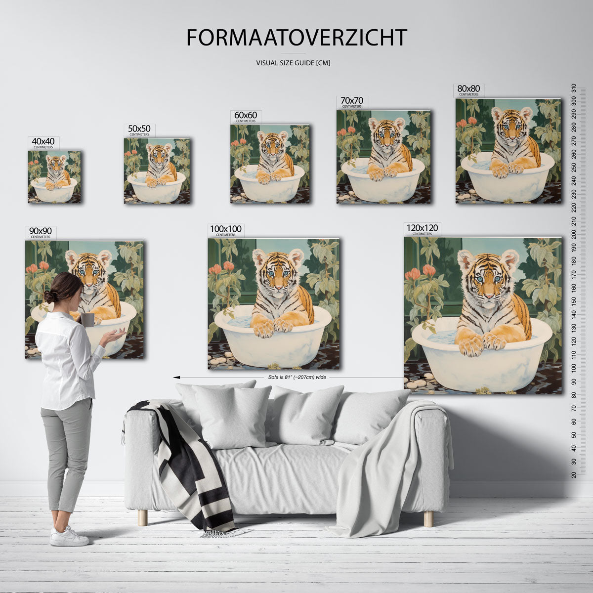 Tijger in bad Poster