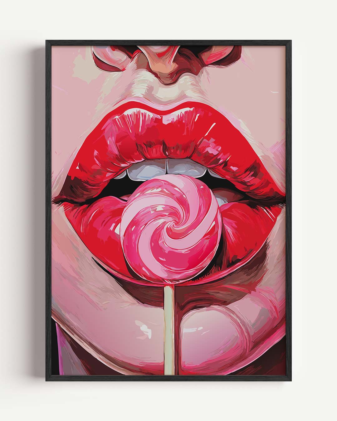 Pop Art Lippen met Lolly Poster