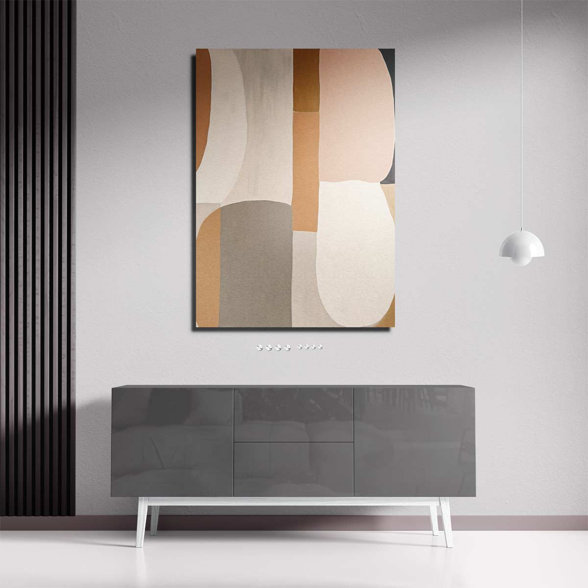 Zachte Aardetinten Abstractie Kunstwerk-canvas-dibond-plexiglas-wanddecoratie-WallArtistic