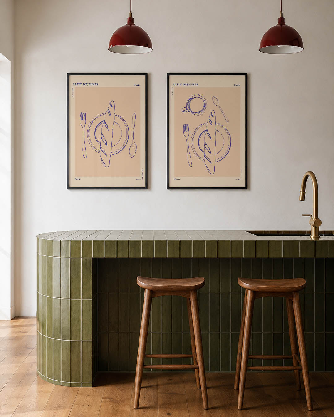 Eenvoudige ontbijtsetting Posterset