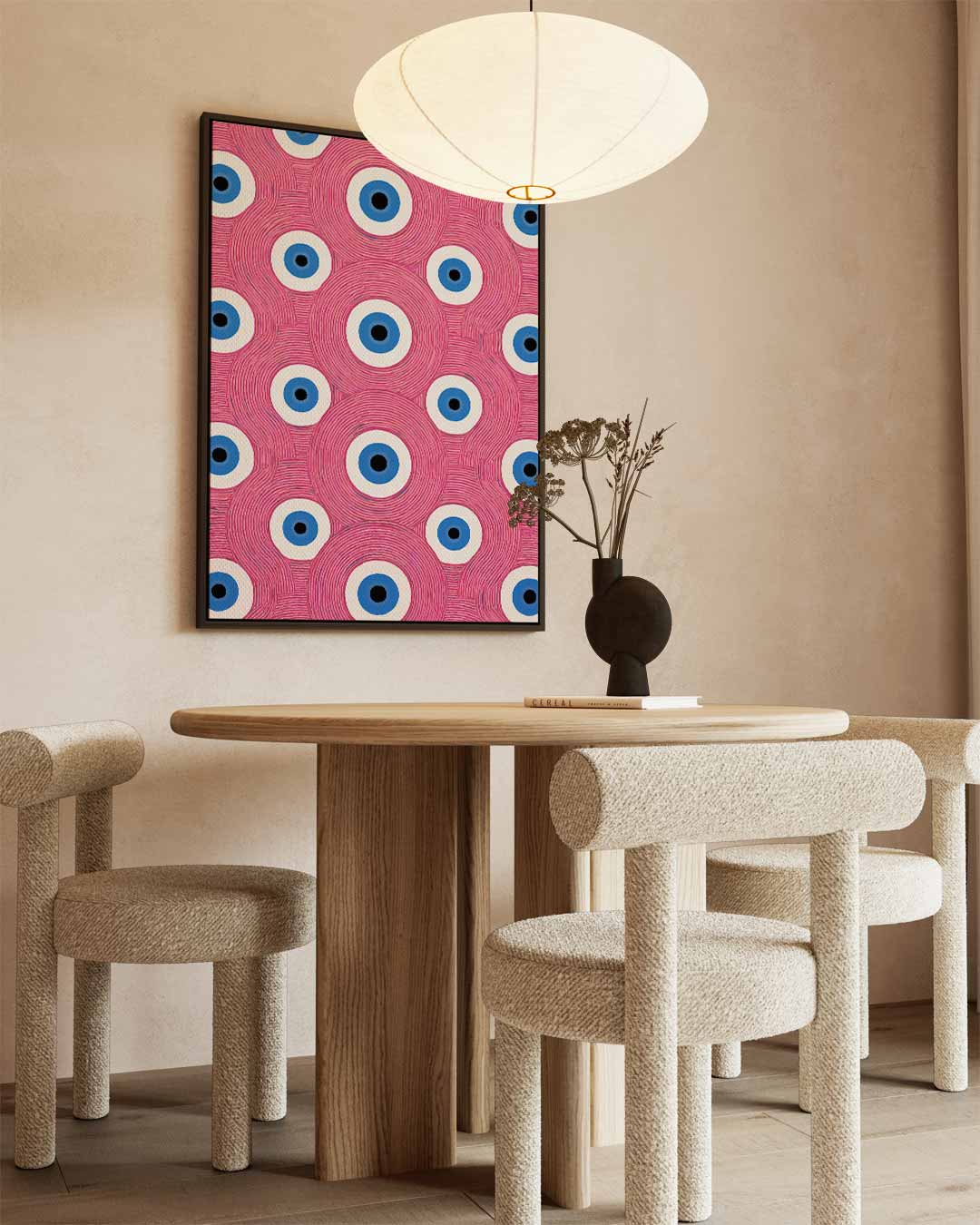 Ogenpatroon in Kleurrijke Herhaling Kunstwerk-canvas-dibond-plexiglas-wanddecoratie-WallArtistic