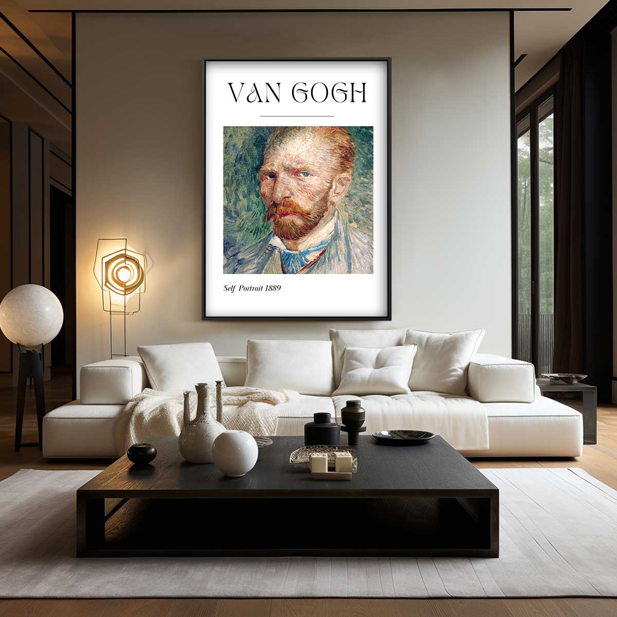 Van Gogh's Zelfportret 1889 Kunstwerk-canvas-dibond-plexiglas-wanddecoratie-WallArtistic