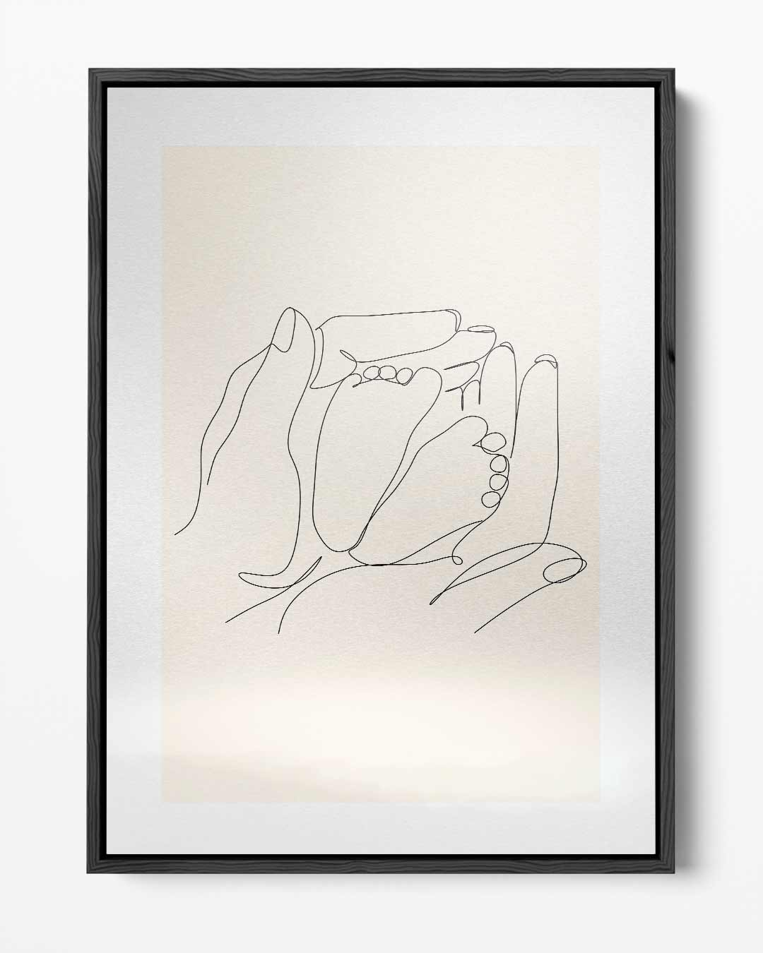 Minimalistische Linie Handen en Voeten Kunstwerk-canvas-dibond-plexiglas-wanddecoratie-WallArtistic