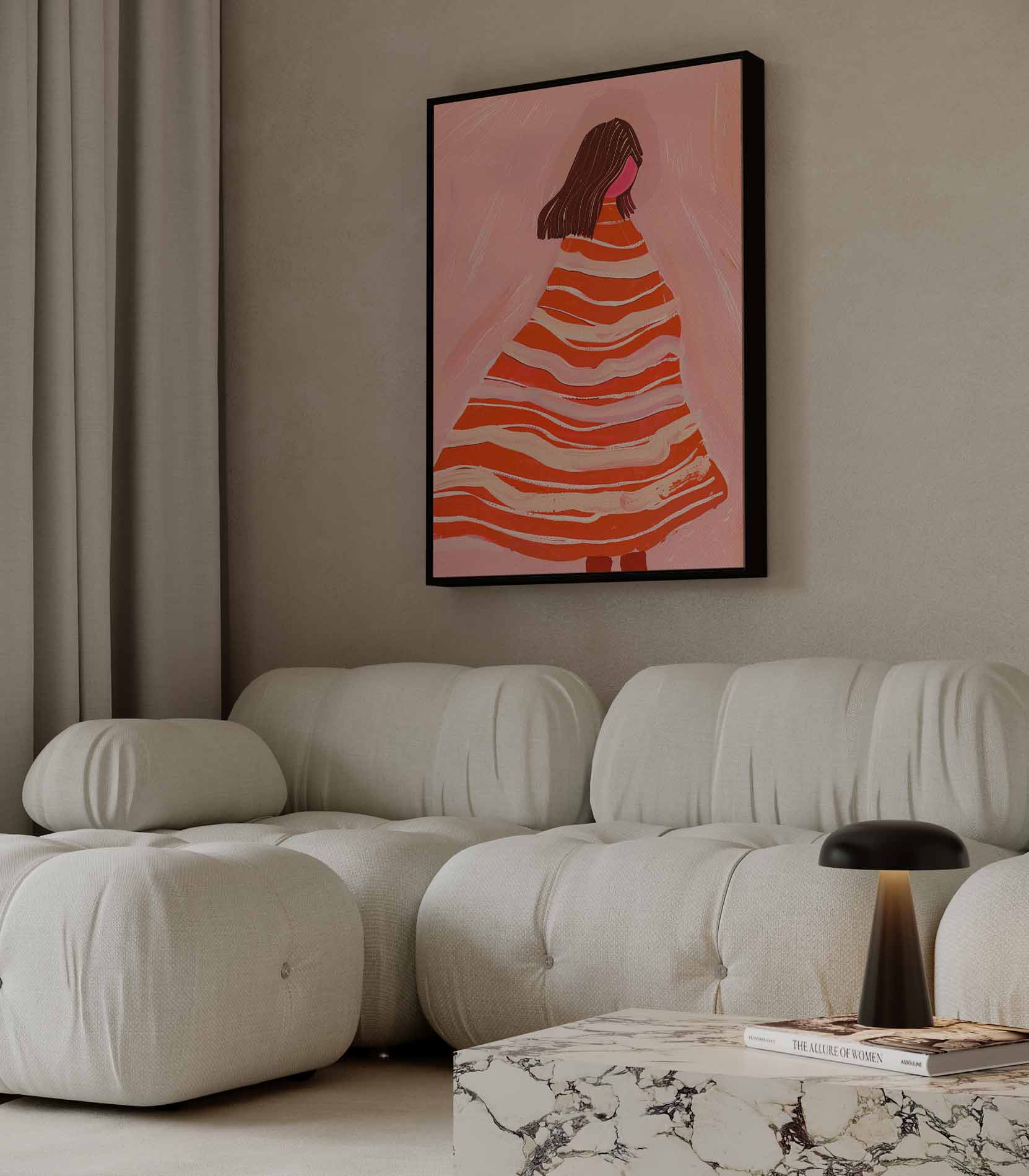 "Vluchtige Melodie in Roze" Kunstwerk-canvas-dibond-plexiglas-wanddecoratie-WallArtistic