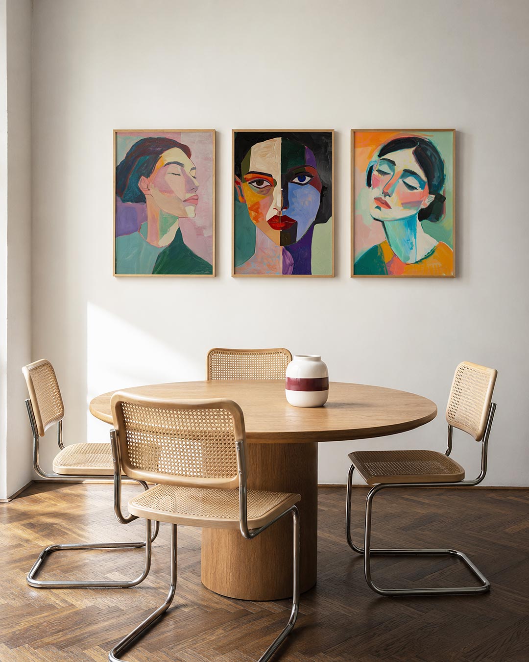 Kleurrijke portretvlakken Posterset
