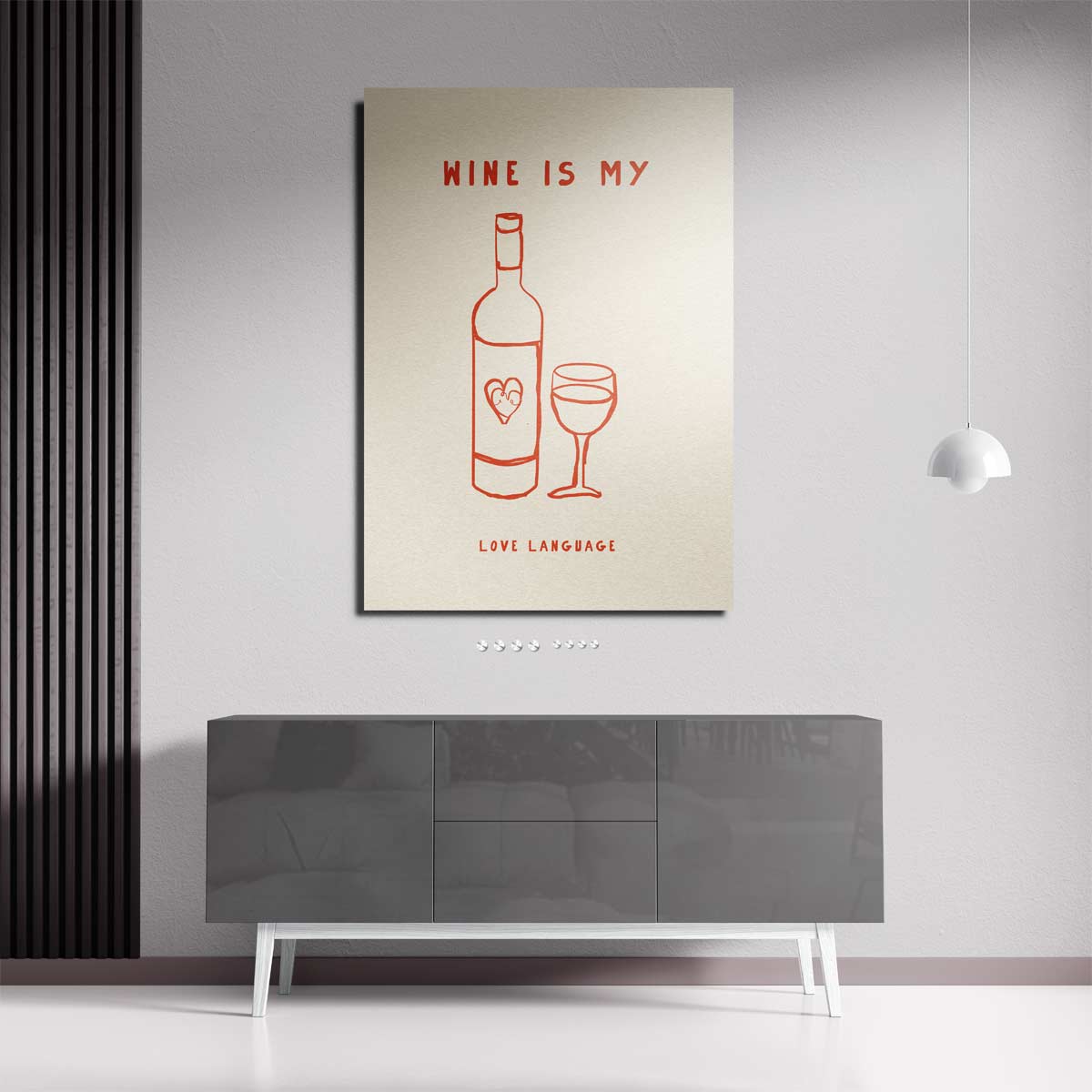 Wine Is My Love Language Kunstwerk-canvas-dibond-plexiglas-wanddecoratie-WallArtistic
