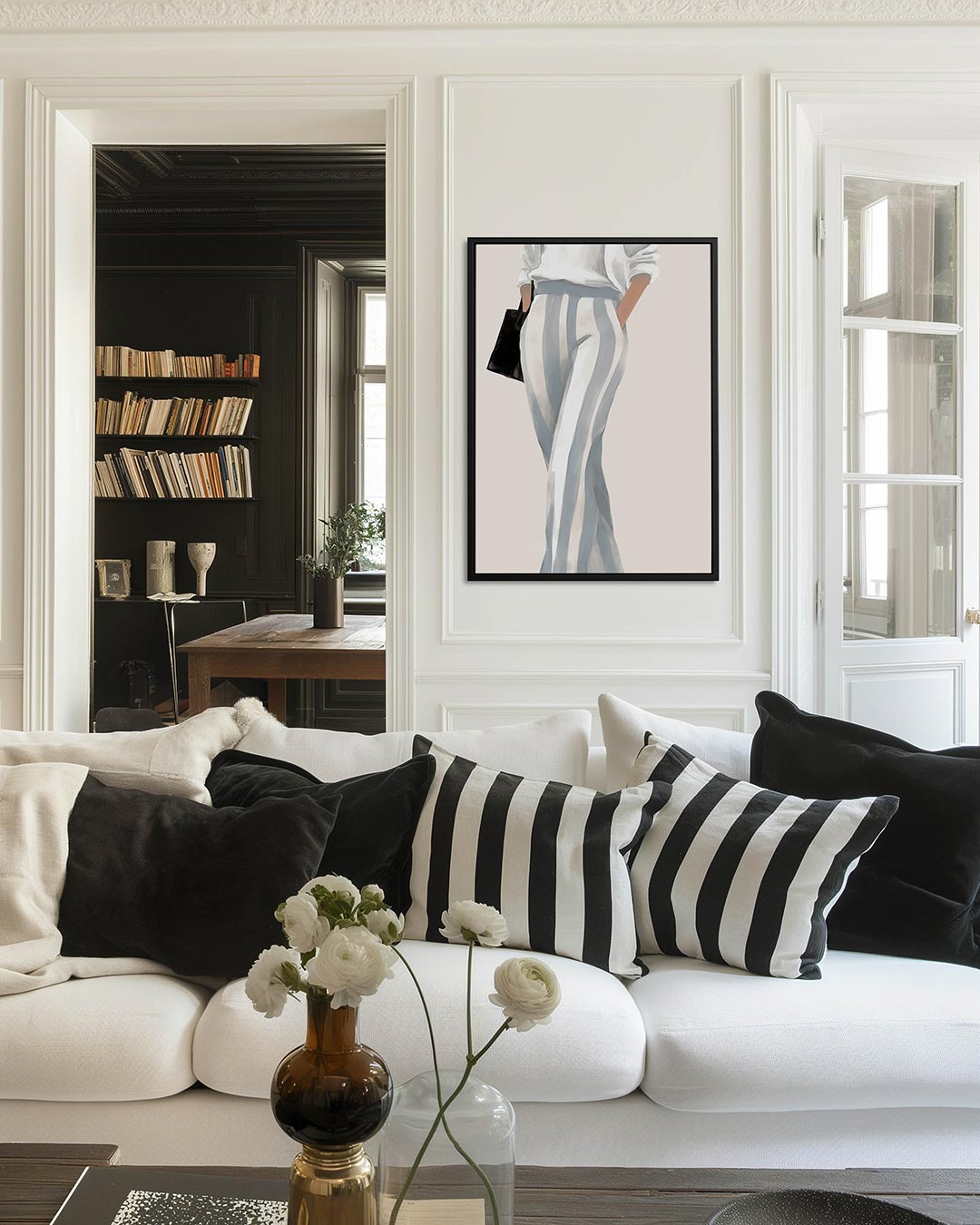 Gestreepte mode illustratie Kunstwerk