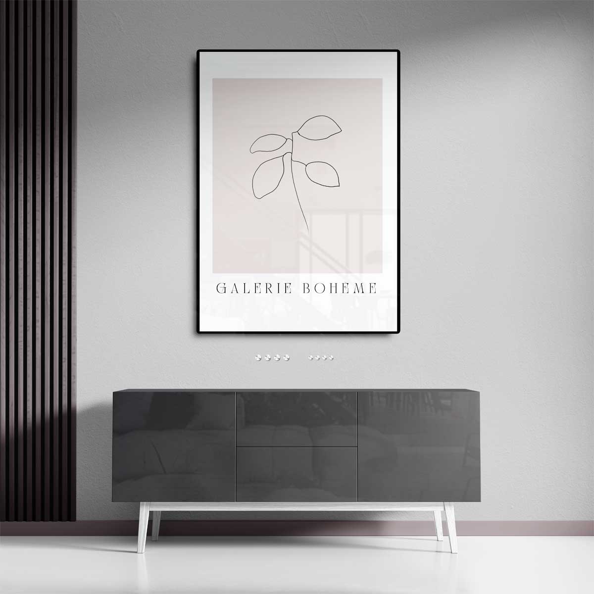 Minimalistische Botanische Schets Kunstwerk-canvas-dibond-plexiglas-wanddecoratie-WallArtistic