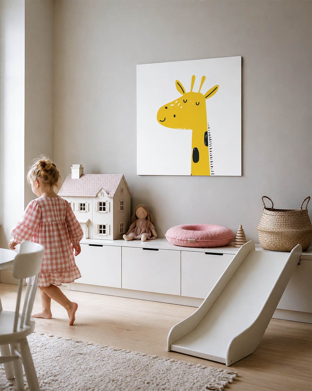 Vrolijke giraffe illustratie Kunstwerk