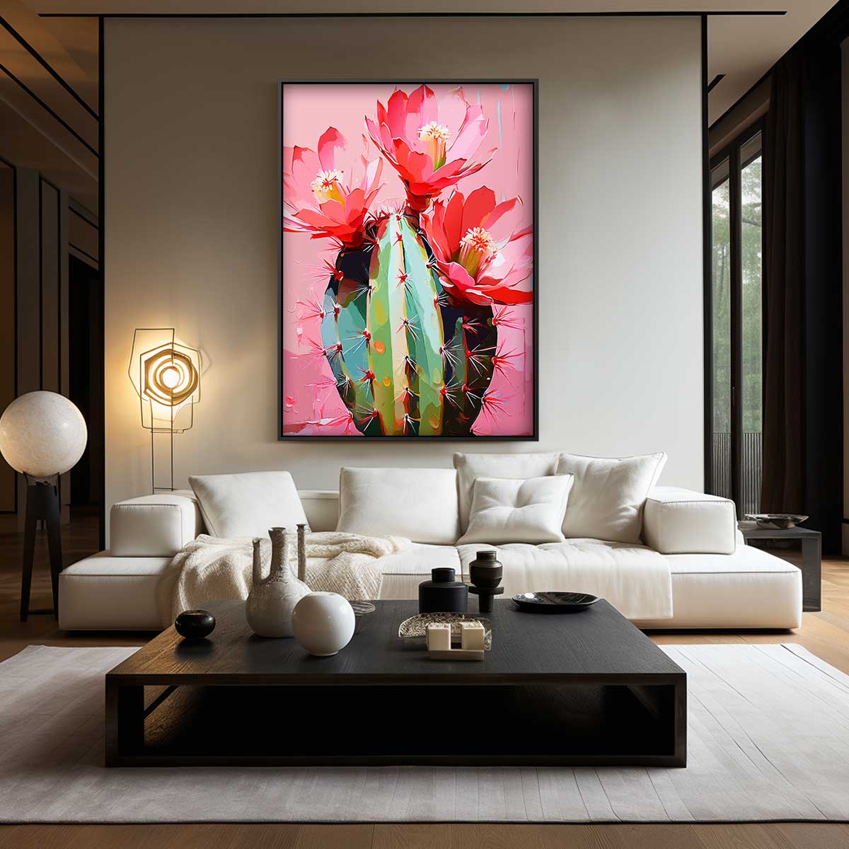 Kleurrijke Cactus Bloemenpracht Kunstwerk-canvas-dibond-plexiglas-wanddecoratie-WallArtistic