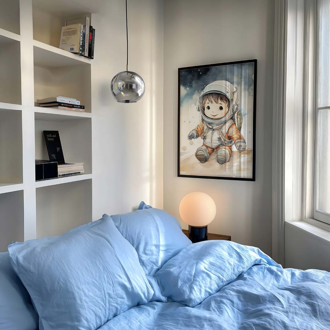 Schattige Ruimtevaarder Kinderposter-WallArtistic