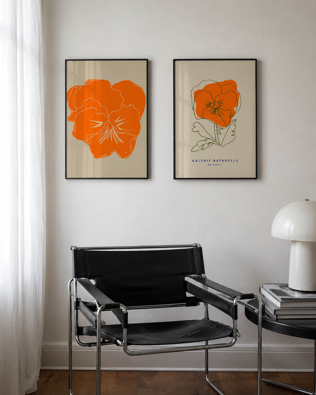 Bloemvormen en lijnen Posterset