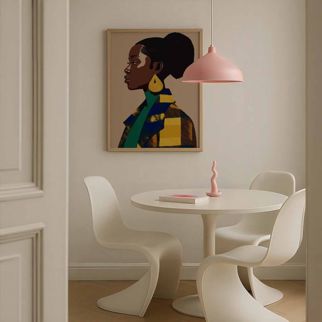 Chic Portret Met Gouden Accenten Poster