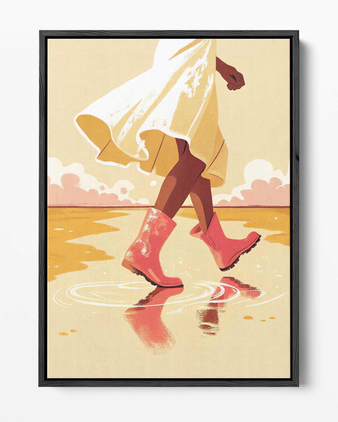 Wandeling in de Regen Kunstwerk-canvas-dibond-plexiglas-wanddecoratie-WallArtistic