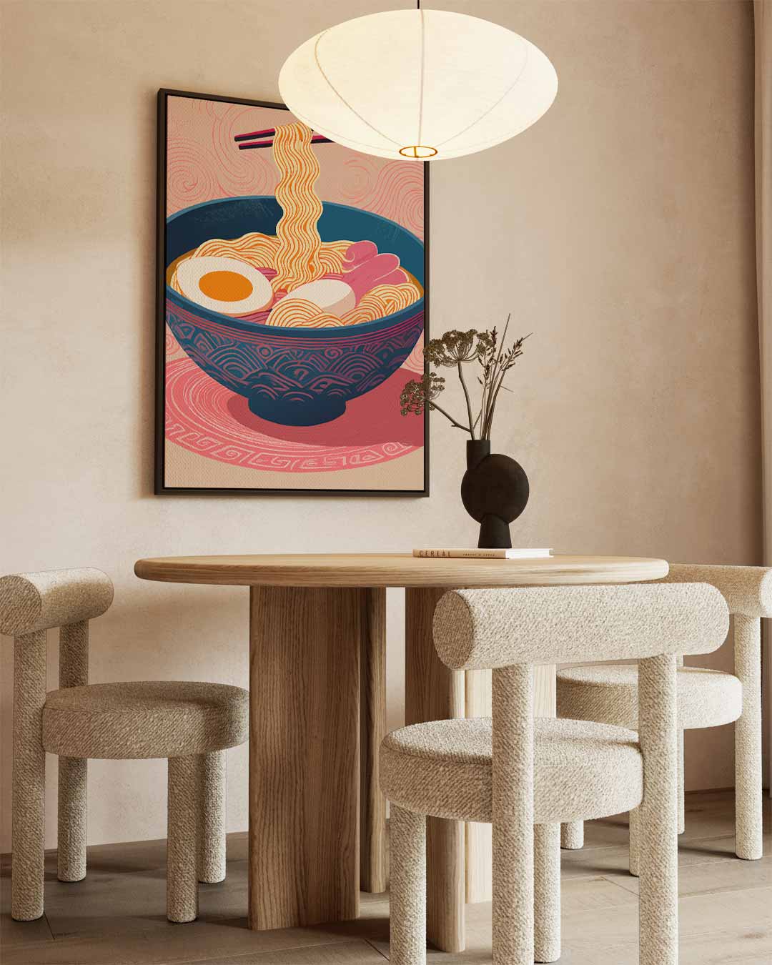 Vibrant Ramen Illustratie Kunstwerk-canvas-dibond-plexiglas-wanddecoratie-WallArtistic